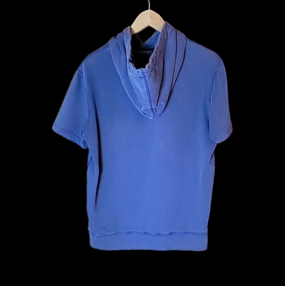 Men's American Eagle Pullover Short Sleeve Hoodie Blue, Distressed, Size: Small - Picture 2 of 6